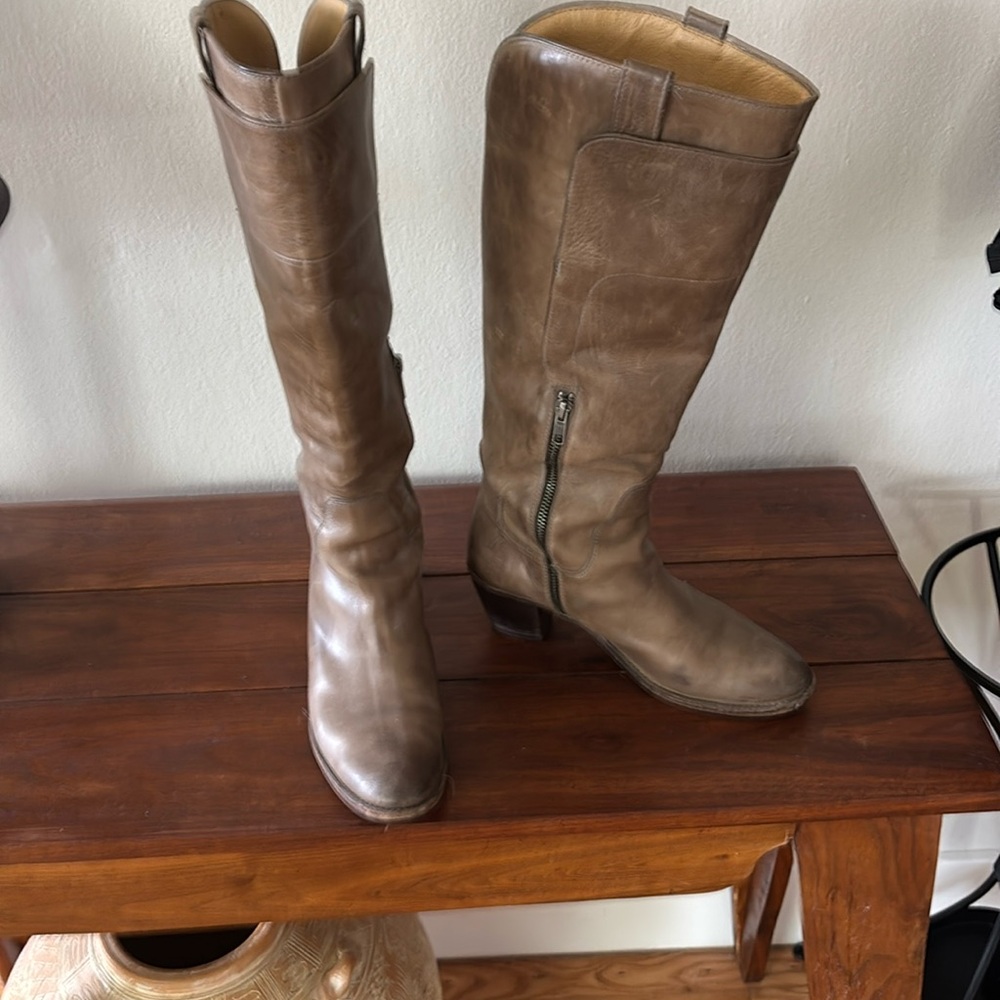 frye knee high brown boots